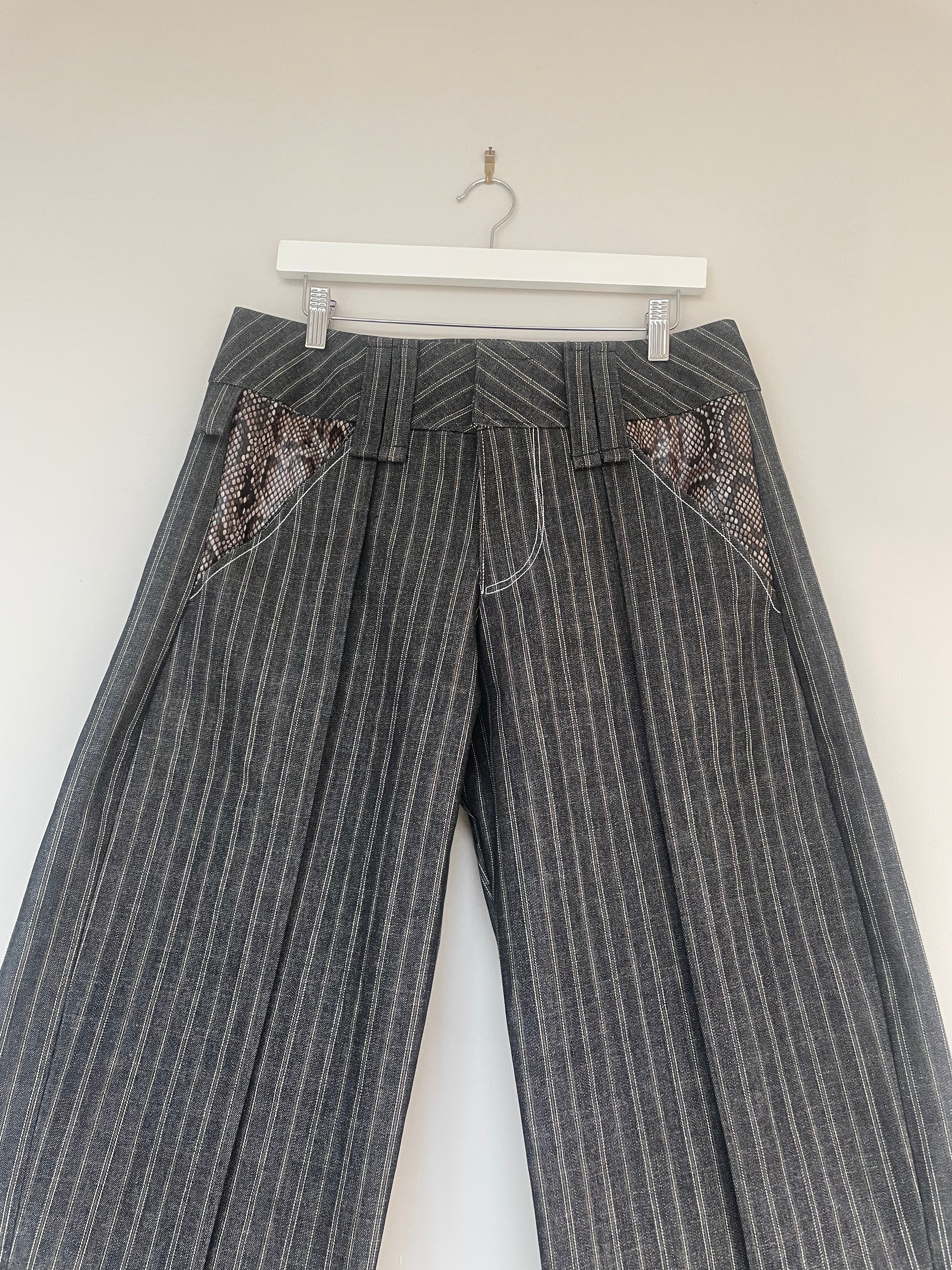 handmade pinstripe jeans <3