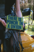 'there is power in a union' socialism number plate bag !