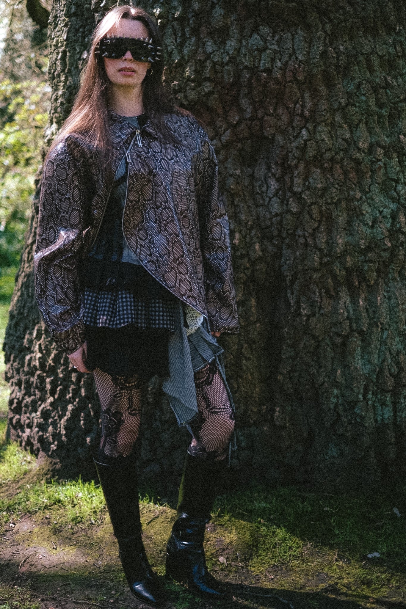 baggy snake print jacket, asymmetrical - one of a kind! x