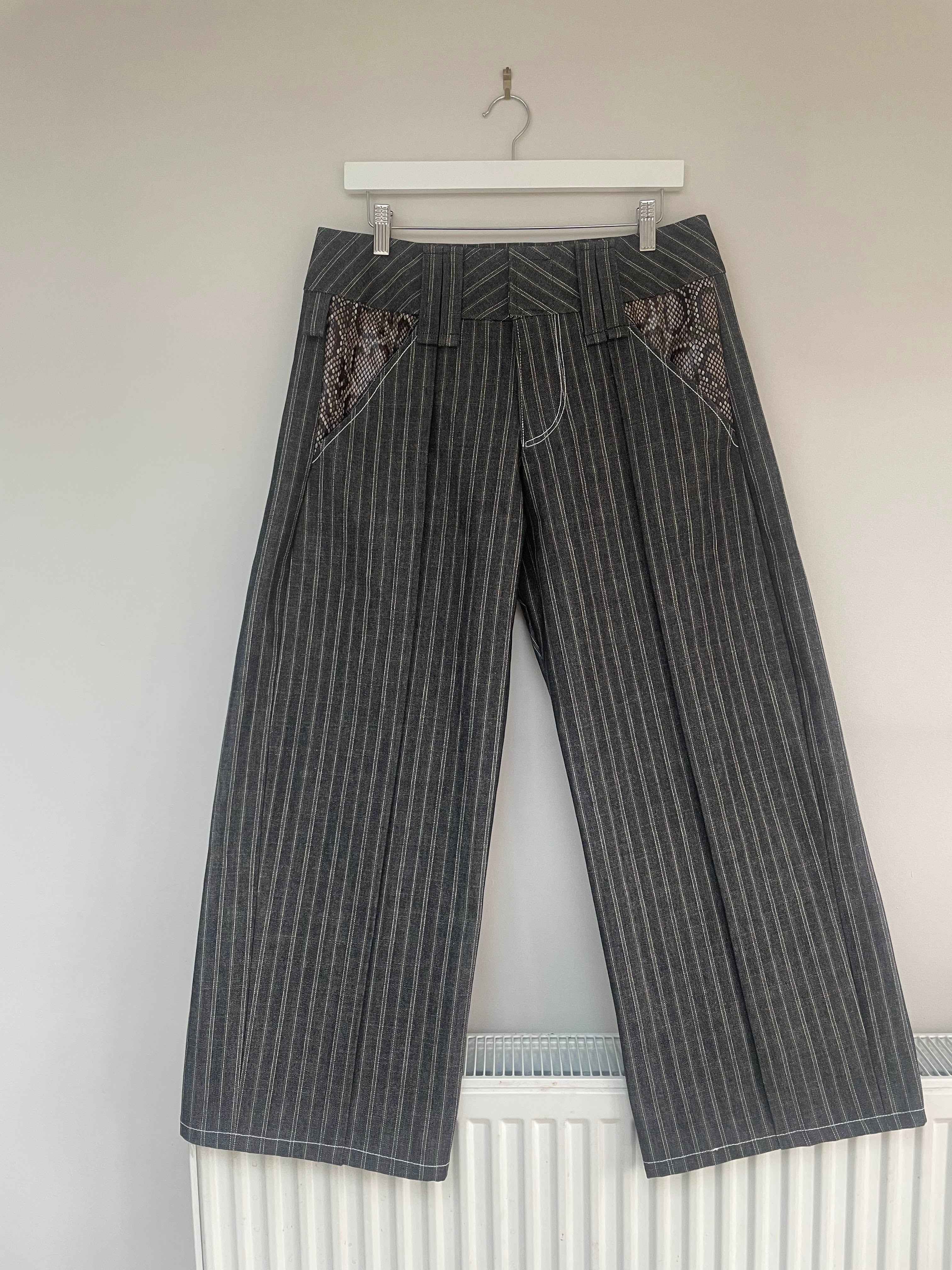 handmade pinstripe jeans <3
