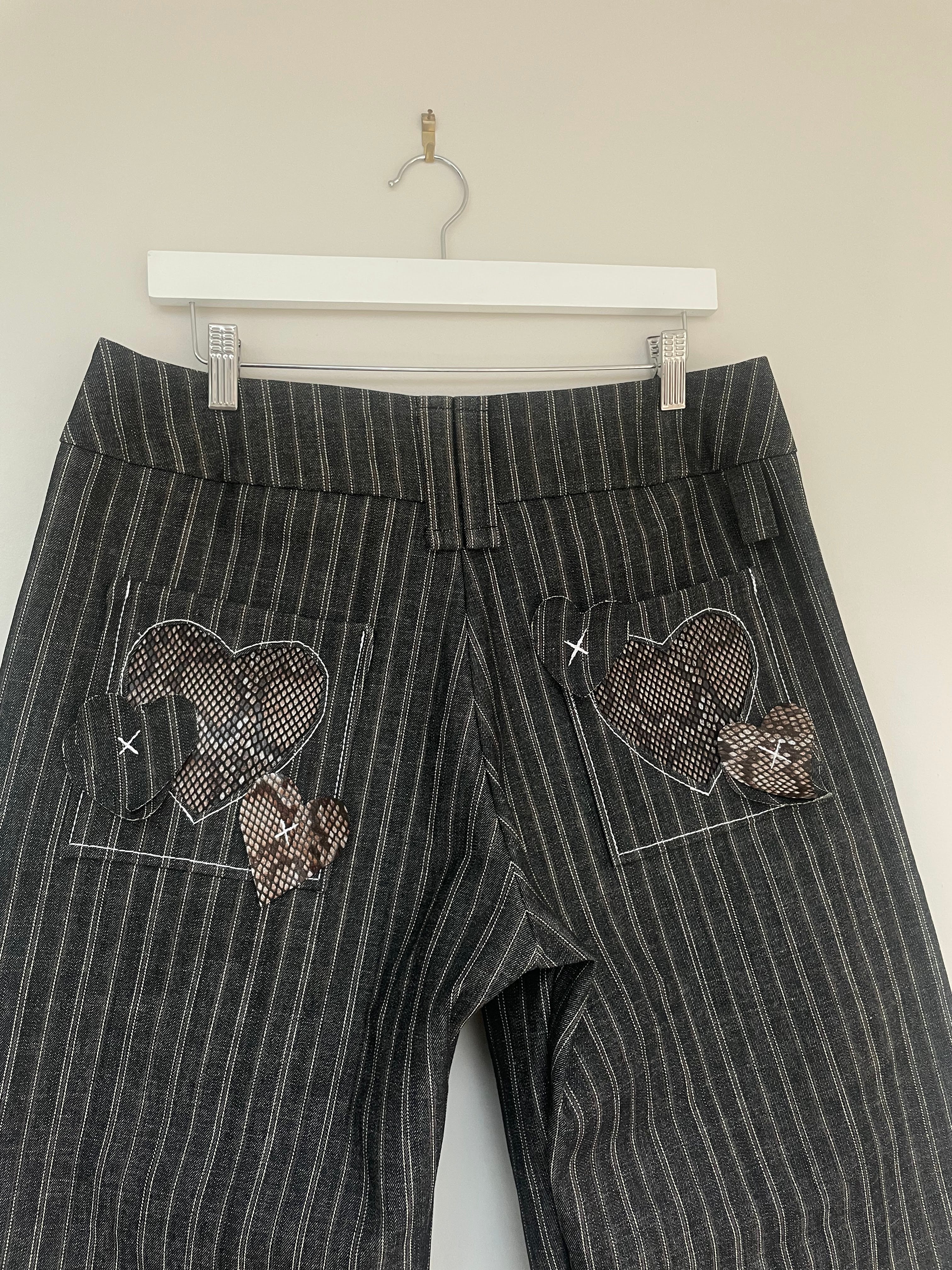 handmade pinstripe jeans <3